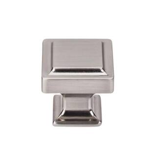 Top Knobs TK702BSN Transcend 1 1/4" Zinc Alloy Square Shaped Ascendra Cabinet Knob in Brushed Satin Nickel