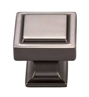 Top Knobs TK702AG Transcend 1 1/4" Zinc Alloy Square Shaped Ascendra Cabinet Knob in Ash Gray