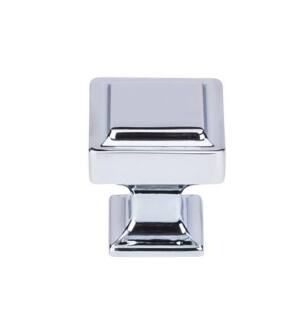 Top Knobs TK701PC Transcend 1 1/8" Zinc Alloy Square Shaped Ascendra Cabinet Knob in Polished Chrome