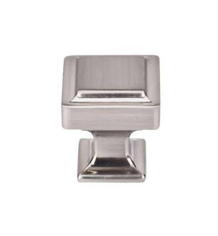 Top Knobs TK701BSN Transcend 1 1/8" Zinc Alloy Square Shaped Ascendra Cabinet Knob in Brushed Satin Nickel