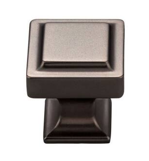 Top Knobs TK701AG Transcend 1 1/8" Zinc Alloy Square Shaped Ascendra Cabinet Knob in Ash Gray