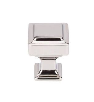 Top Knobs TK700PN Transcend 1" Zinc Alloy Square Shaped Ascendra Cabinet Knob in Polished Nickel