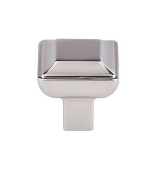 Top Knobs TK671PN Transcend 1 1/8" Zinc Alloy Square Shaped Podium Cabinet Knob in Polished Nickel