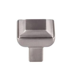 Top Knobs TK671BSN Transcend 1 1/8" Zinc Alloy Square Shaped Podium Cabinet Knob in Brushed Satin Nickel