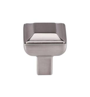 Top Knobs TK670BSN Transcend 1" Zinc Alloy Square Shaped Podium Cabinet Knob in Brushed Satin Nickel