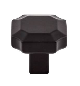 Top Knobs TK3020BLK Ellis 1 1/4" Zinc Alloy Geometric Shape Davenport Cabinet Knob in Flat Black