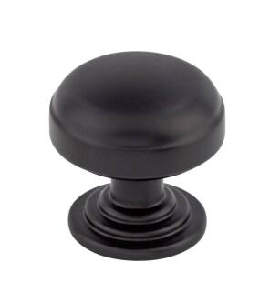 Top Knobs TK3000BLK Ellis 1 1/4" Zinc Alloy Round/Mushroom Shape Cabinet Knob in Flat Black