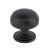 Top Knobs TK3000BLK Ellis 1 1/4" Zinc Alloy Round/Mushroom Shape Cabinet Knob in Flat Black