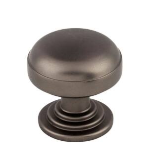 Top Knobs TK3000AG Ellis 1 1/4" Zinc Alloy Round/Mushroom Shape Cabinet Knob in Ash Gray