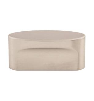 Top Knobs TK74BSN Sanctuary 2 1/4" Zinc Alloy Oval Shaped Slot Cabinet Knob in Brushed Satin Nickel
