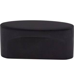 Top Knobs TK74BLK Sanctuary 2 1/4" Zinc Alloy Oval Shaped Slot Cabinet Knob in Flat Black