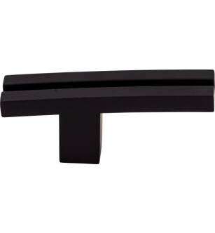 Top Knobs TK82BLK Sanctuary 2 5/8" Zinc Alloy Designer Shaped Inset Rail Cabinet Knob in Flat Black