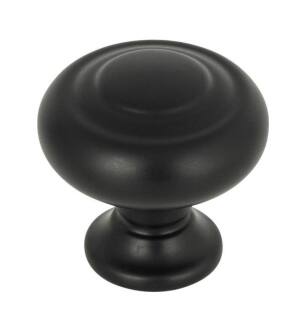 Top Knobs TK1000BLK Grace 1 1/4" Zinc Alloy Mushroom Shaped Kent Cabinet Knob in Flat Black