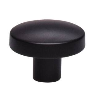 Top Knobs TK910BLK Lynwood 1 3/8" Zinc Alloy Oval Shaped Hillmont Cabinet Knob in Flat Black