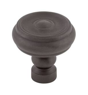 Top Knobs TK882SAB Devon 1 1/4" Zinc Alloy Designer Shaped Brixton Button Cabinet Knob in Sable
