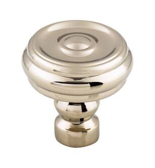 Top Knobs TK882PN Devon 1 1/4" Zinc Alloy Designer Shaped Brixton Button Cabinet Knob in Polished Nickel