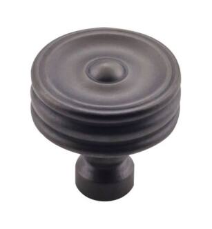 Top Knobs TK881SAB Devon 1 1/4" Zinc Alloy Designer Shaped Brixton Ridged Cabinet Knob in Sable