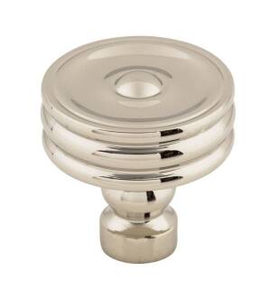 Top Knobs TK881PN Devon 1 1/4" Zinc Alloy Designer Shaped Brixton Ridged Cabinet Knob in Polished Nickel
