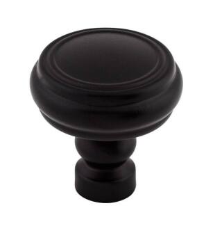 Top Knobs TK880BLK Devon 1 1/4" Zinc Alloy Mushroom Shaped Brixton Rimmed Cabinet Knob in Flat Black
