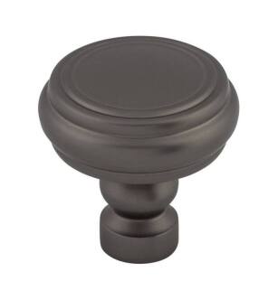 Top Knobs TK880AG Devon 1 1/4" Zinc Alloy Mushroom Shaped Brixton Rimmed Cabinet Knob in Ash Gray