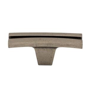 Top Knobs TK87PTA Sanctuary 2 5/8" Zinc Alloy Bar Shaped Flared Cabinet Knob in Pewter Antique