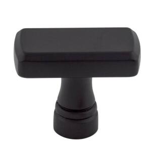 Top Knobs TK850BLK Devon 1 3/8" Zinc Alloy Rectangle Shaped Kingsbridge Cabinet Knob in Flat Black