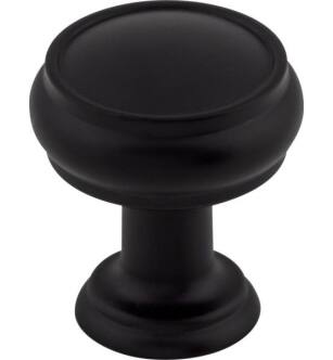 Top Knobs TK830BLK Serene 1" Zinc Alloy Mushroom Shaped Eden Small Cabinet Knob in Flat Black