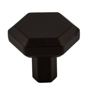 Top Knobs TK792BLK Serene 1 1/4" Zinc Alloy Geometric Shaped Lydia Cabinet Knob in Flat Black