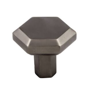 Top Knobs TK792AG Serene 1 1/4" Zinc Alloy Geometric Shaped Lydia Cabinet Knob in Ash Gray