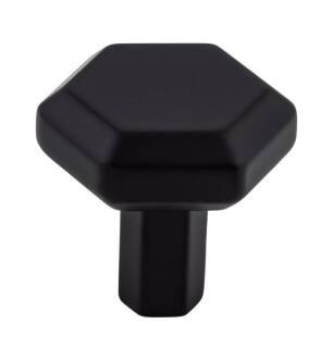Top Knobs TK791BLK Serene 1 1/8" Zinc Alloy Geometric Shaped Lydia Cabinet Knob in Flat Black