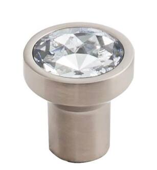 Top Knobs TK736BSN Barrington 1 1/8" Zinc Alloy Round Shaped Wentworth Crystal Cabinet Knob in Brushed Satin Nickel