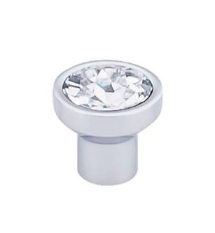 Top Knobs TK735PC Barrington 7/8" Zinc Alloy Round Shaped Wentworth Crystal Cabinet Knob in Polished Chrome Base