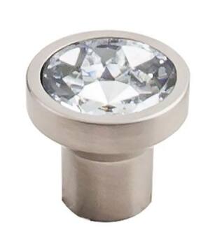 Top Knobs TK735BSN Barrington 7/8" Zinc Alloy Round Shaped Wentworth Crystal Cabinet Knob in Brushed Satin Nickel