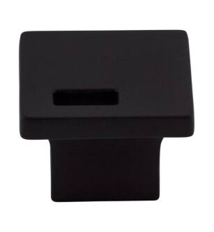 Top Knobs TK269BLK Sanctuary II 1 1/4" Zinc Alloy Square Shaped Modern Metro Slot Cabinet Knob in Flat Black