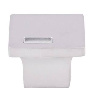 Top Knobs TK269ALU Sanctuary II 1 1/4" Zinc Alloy Square Shaped Modern Metro Slot Cabinet Knob in Aluminum
