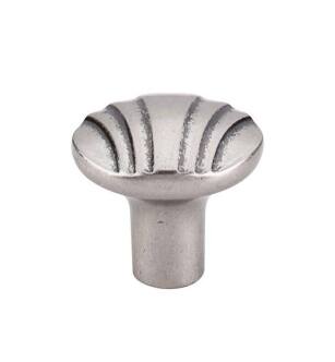 Top Knobs TK221PTA Victoria Falls 1 1/4" Zinc Alloy Mushroom Shaped Sydney Cabinet Knob with Backplate in Pewter Antique