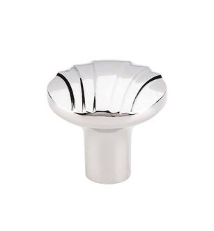 Top Knobs TK221PN Victoria Falls 1 1/4" Zinc Alloy Mushroom Shaped Sydney Cabinet Knob with Backplate in Polished Nickel