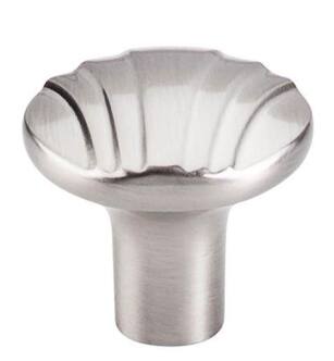 Top Knobs TK221BSN Victoria Falls 1 1/4" Zinc Alloy Mushroom Shaped Sydney Cabinet Knob with Backplate in Brushed Satin Nickel
