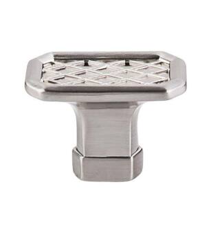 Top Knobs TK205BSN Tower Bridge 1 1/2" Zinc Alloy Rectangle Shaped Cabinet Knob in Brushed Satin Nickel