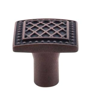 Top Knobs TK174PAR Trevi 1 1/4" Zinc Alloy Square Shaped Cabinet Knob in Patina Rouge