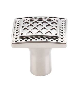 Top Knobs TK174PN Trevi 1 1/4" Zinc Alloy Square Shaped Cabinet Knob in Polished Nickel