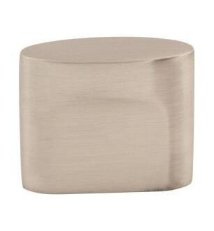 Top Knobs TK73BSN Sanctuary 1 1/4" Zinc Alloy Oval Shaped Slot Cabinet Knob in Brushed Satin Nickel