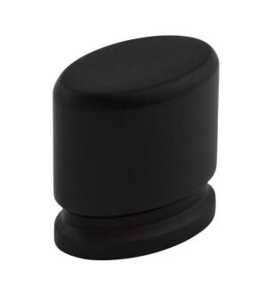 Top Knobs TK59BLK Sanctuary 1 1/8" Zinc Alloy Oval Shaped Cabinet Knob in Flat Black