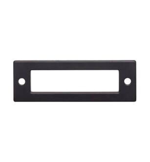 Top Knobs TK923BLK Lynwood 3 1/2" Zinc Alloy Hollin Cabinet Pull Backplate in Flat Black