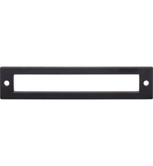 Top Knobs TK925BLK Lynwood 5 5/8" Zinc Alloy Hollin Cabinet Pull Backplate in Flat Black