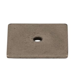 Top Knobs TK95PTA Sanctuary 1 1/4" Zinc Alloy Square Cabinet Knob Backplate in Pewter Antique