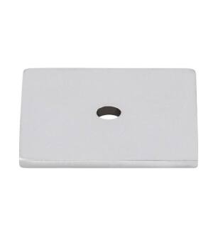 Top Knobs TK95PC Sanctuary 1 1/4" Zinc Alloy Square Cabinet Knob Backplate in Polished Chrome