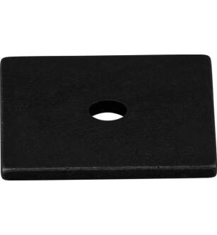 Top Knobs TK94BLK Sanctuary 1" Zinc Alloy Square Cabinet Knob Backplate in Flat Black