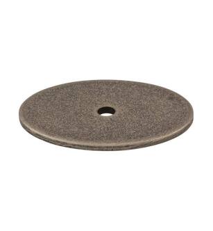 Top Knobs TK62PTA Sanctuary 1 3/4" Steel Large Oval Cabinet Knob Backplate in Pewter Antique