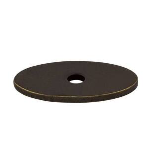 Top Knobs TK58GBZ Sanctuary 1 1/4" Steel Small Oval Cabinet Knob Backplate in German Bronze